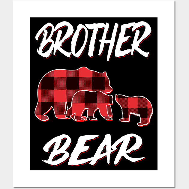 Brother Bear Red Plaid Christmas Pajama Matching Family Gift Wall Art by intelus